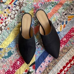 Jenni Kayne Oiled Leather Kitten Heel Mule, Size 36/6, Black